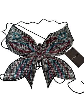 Solado Crystal Butterfly Rhinestone Bralette Top Women Straps Corset Bling